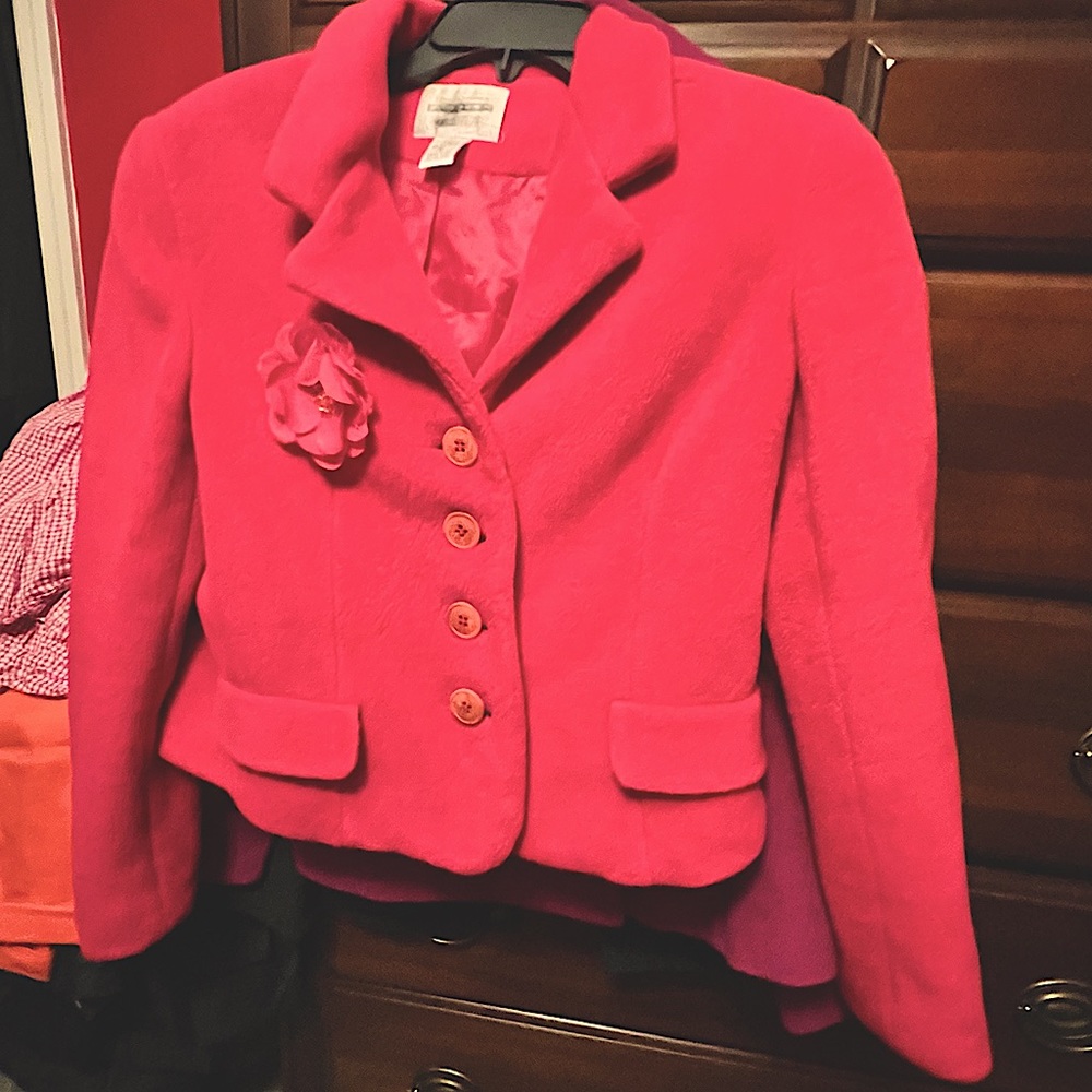 Plush, hot pink jacket by express.